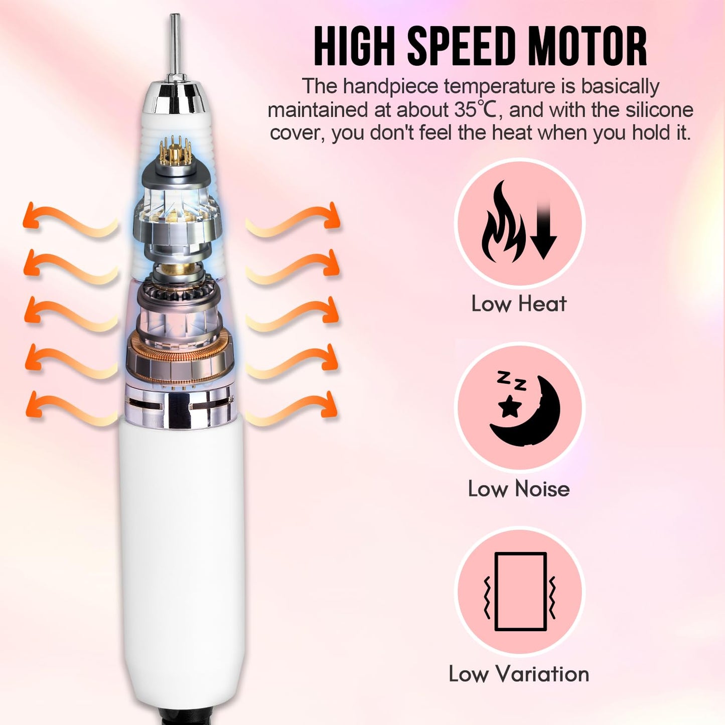 Makartt Nail Drill, Rechargeable Nail E File 30000RPM Electric Nail File, Malory Pink Portable Gel Nail Remover Machine with Nail Drill Bits & Sanding Beauty & Personal Care Makartt