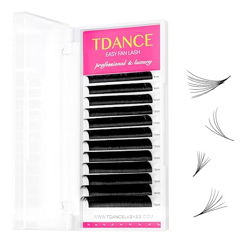 TDANCE Easy Fan Lash Extension Rapid Blooming Volume Eyelash Extensions C CC D DD J B L Curl 0.03-0.12mm Thickness Easy Fan Volume Lashes Self Fanning Beauty & Personal Care TDANCE