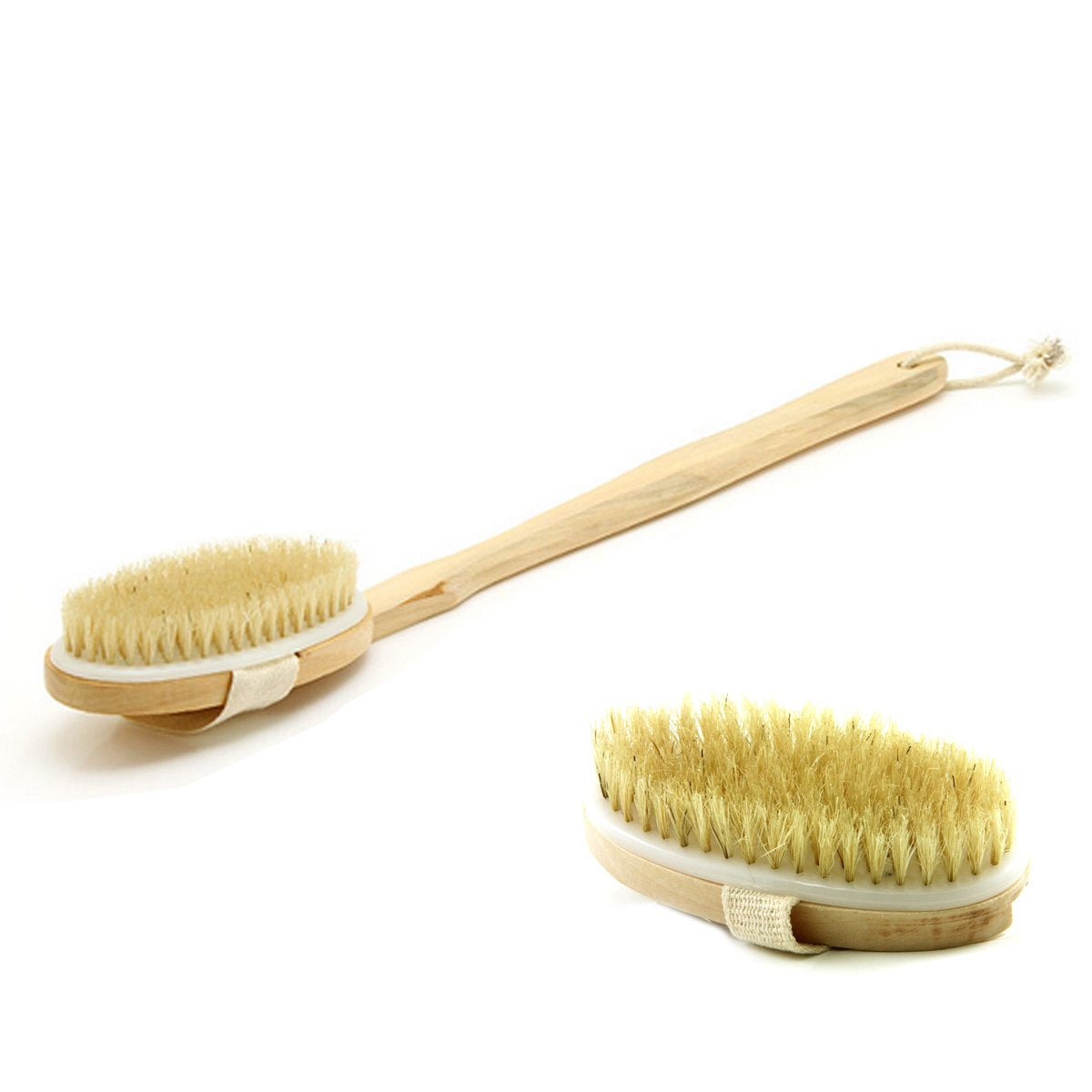 Bath & Relax New Bath Body Brush Back Scrubber Natural Bristles For Shower Exfoliating, Cleansing, Dry or Wet Skin Brushing with Long Handle Wooden Beauty and Personal Care Bath & Relax