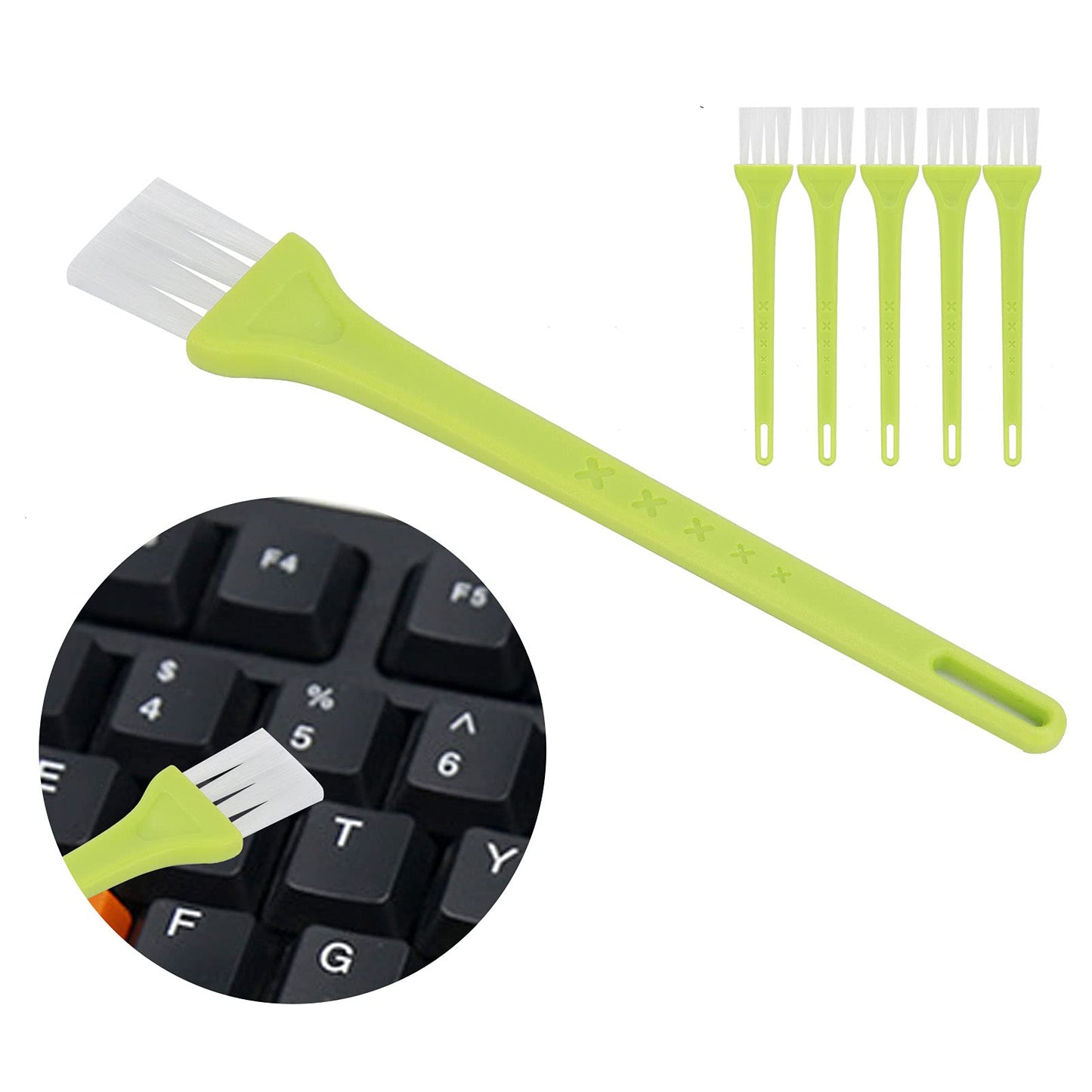 Electric Shaver Cleaning Brush 6PCS PP Material Nylon Thick Bristles Durable Ergonomic Handle Hanging Hole Design Shaver Cleaning Brush for Small Beauty and Personal Care Gucagle