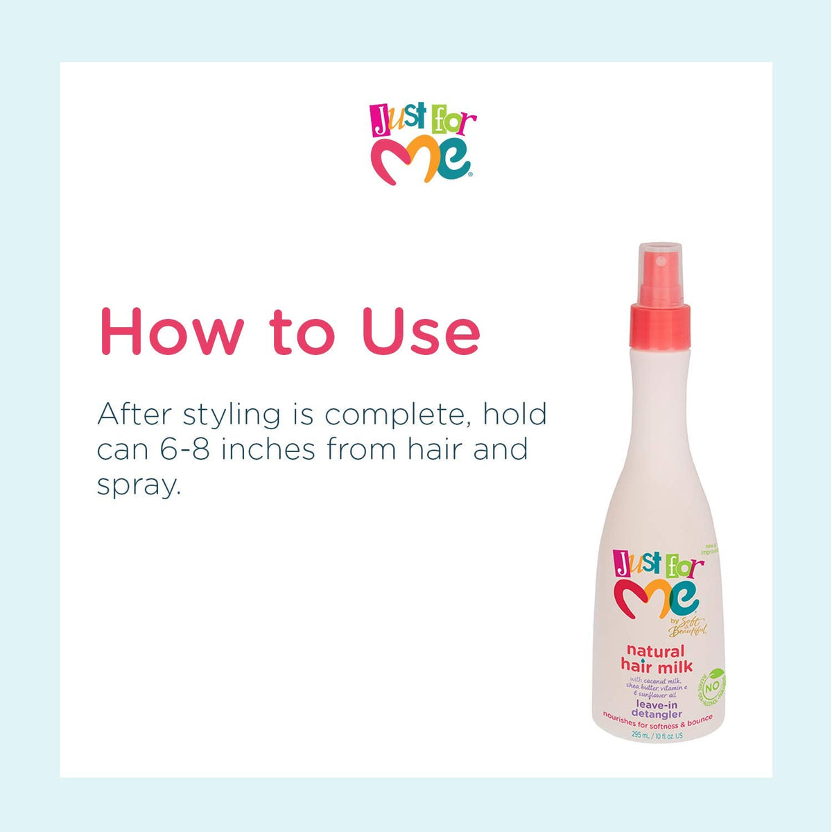 Just for Me Natural Hair Milk Detangler - Detangles & Helps Prevent Breakage, For All Hair Textures, Contains Coconut Milk, Shea Butter & Sunflower Beauty & Personal Care Just For Me