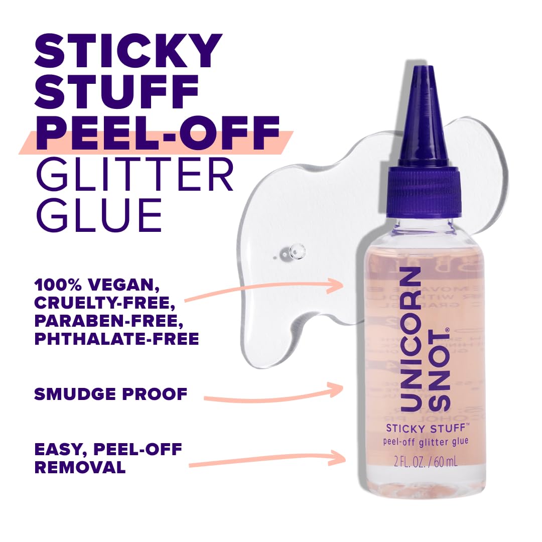 UNICORN SNOT Glitter Glue Primer | Sticky Stuff™ Peel Off Glitter Glue for Long-Lasting Perfection | Halloween Costume Makeup, Dries Clear Beauty & Personal Care UNICORN SNOT