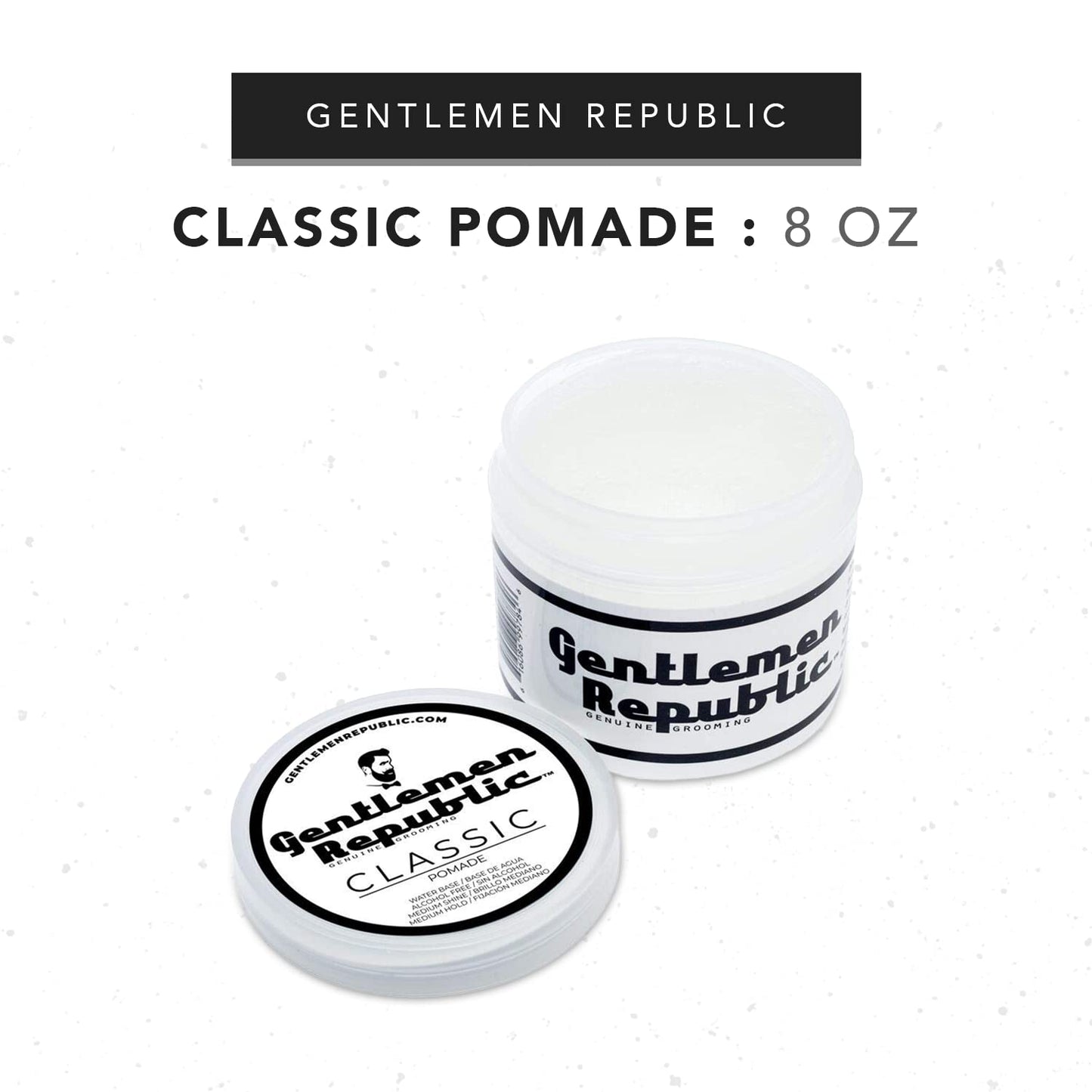 Gentlemen Republic Classic Pomade for Men - Water Based Pomade for Medium Hold & Shine, Premium Mens Hair Styling Products with No Beeswax - Ideal Beauty & Personal Care Gentlemen Republic