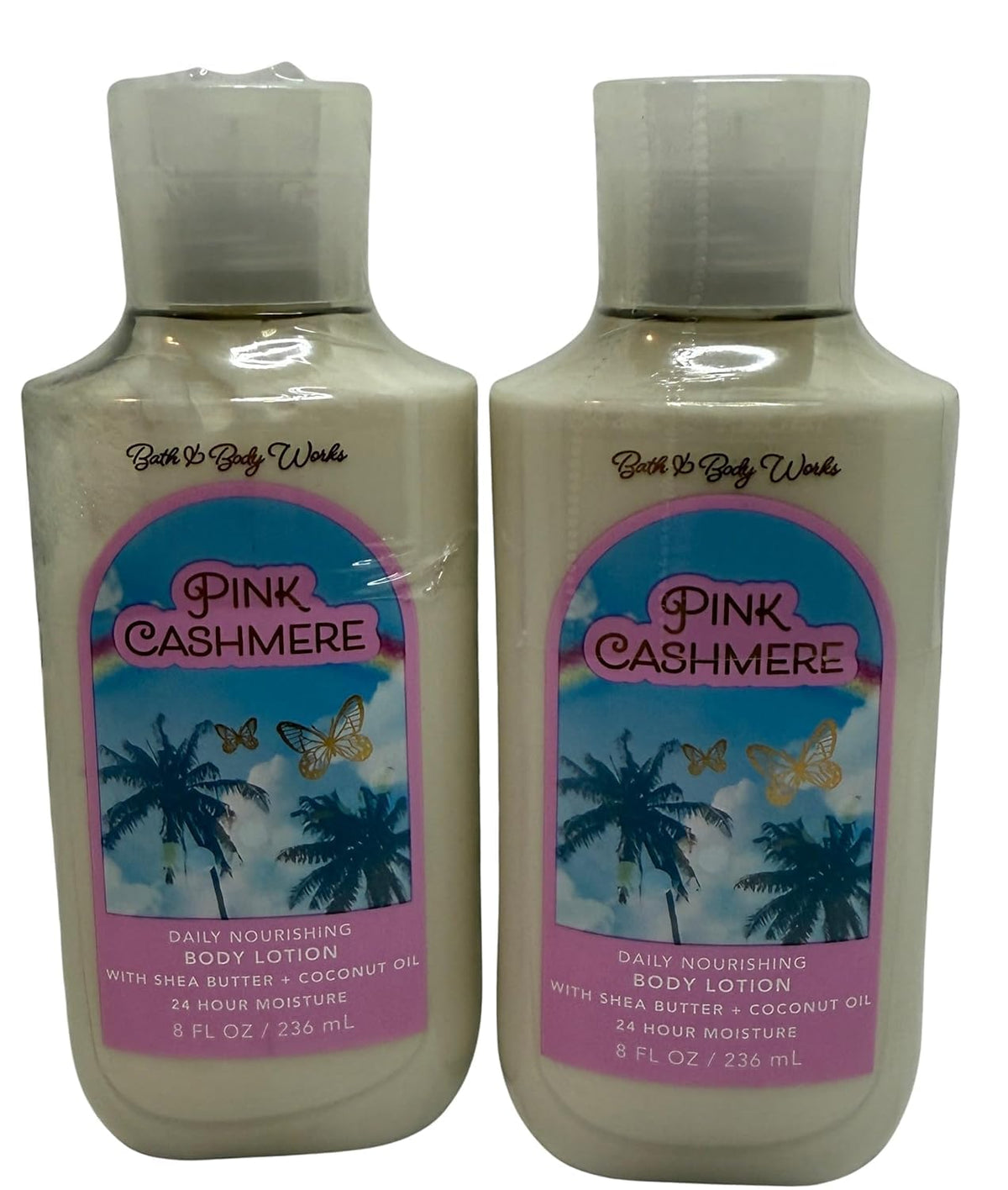 Bath & Body Works Pink Cashmere Body Lotion 2-Pack 8 oz Each Soft Warm Fragrance Moisturizing Set