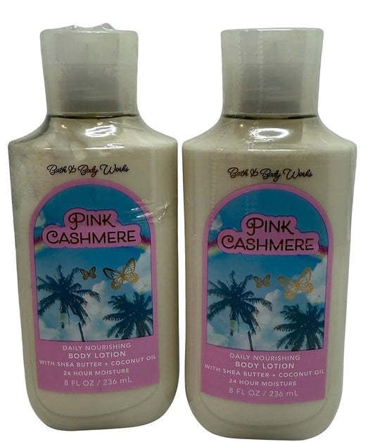 Bath & Body Works Pink Cashmere Body Lotion 2-Pack 8 oz Each Soft Warm Fragrance Moisturizing Set