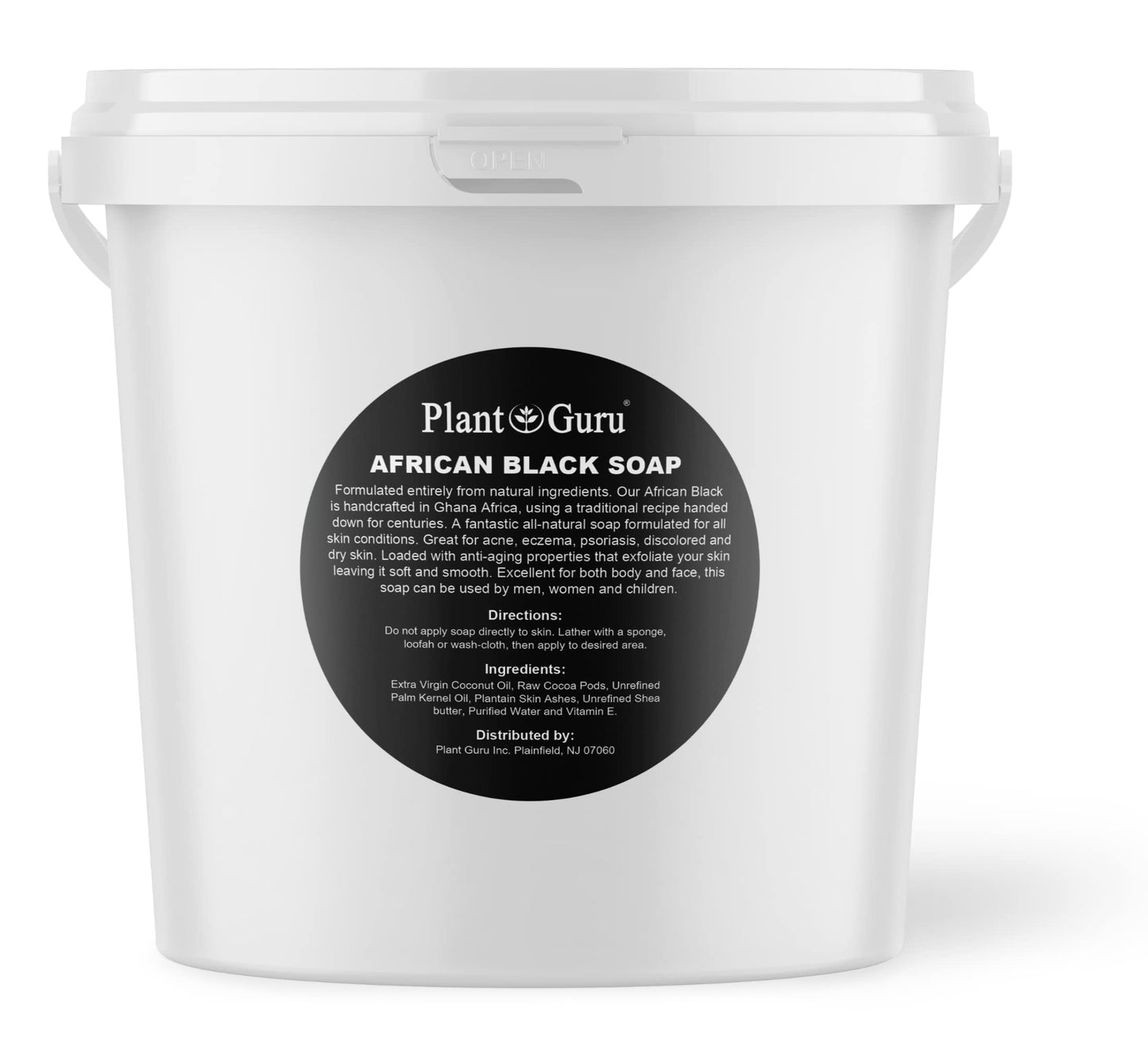 Plant Guru Raw African Black Soap Paste 8 lbs. Bulk Wholesale - Pure & Natural Traditional Skincare for Face, Body & Hair | Handmade Cleanser for All Beauty & Personal Care Plant Guru