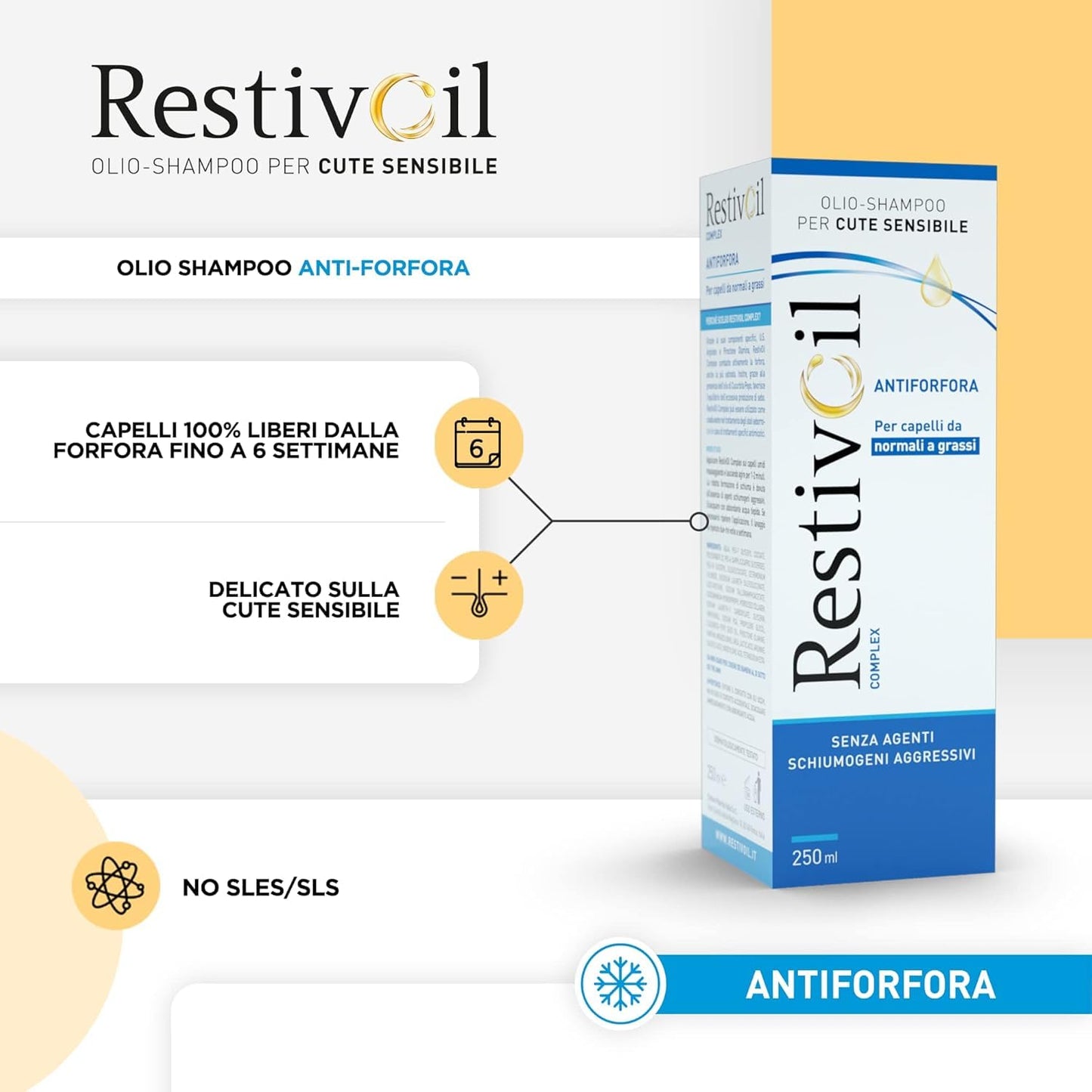 Shampoo Per Capelli Antiforfora Complex Olio Shampoo Anti Forfora 250 Ml by RestivOil Beauty & Personal Care RestivOil