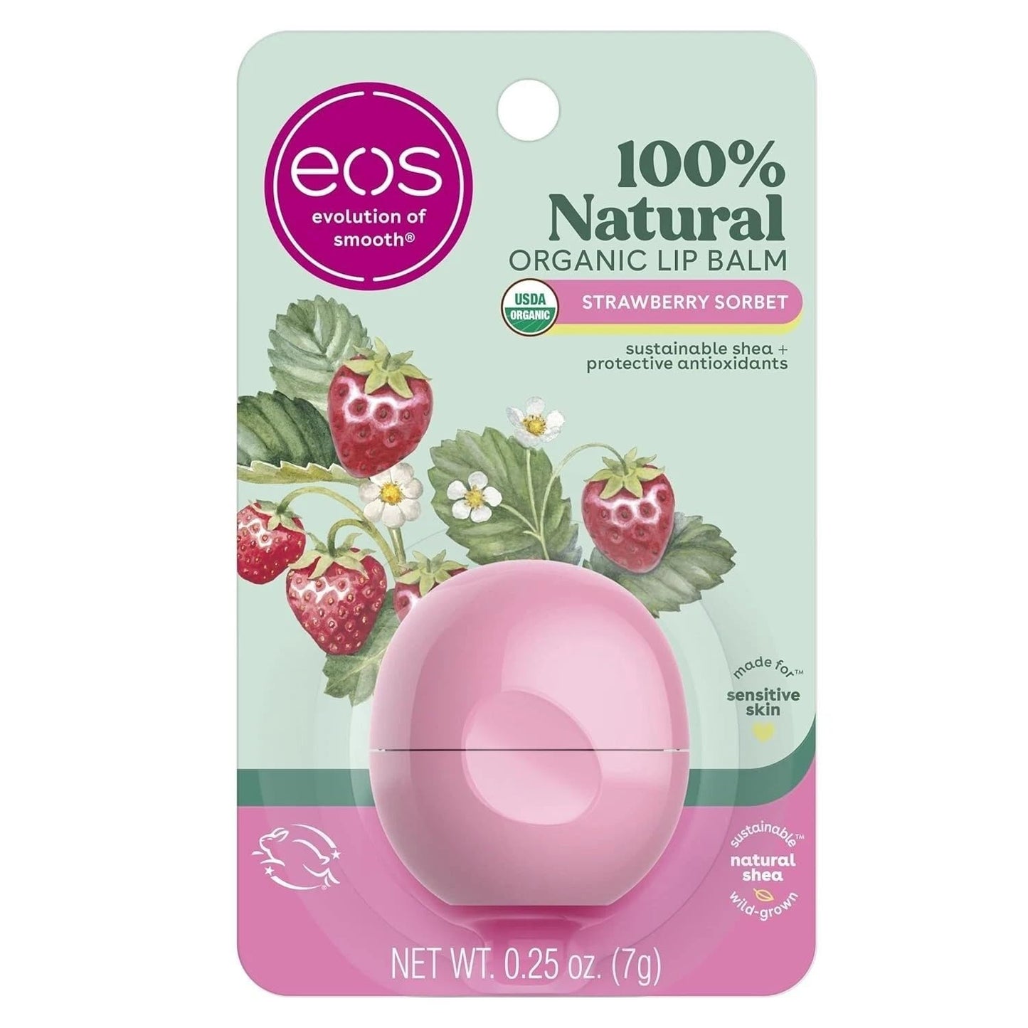 eos Smooth Lip Balm Sphere Strawberry Sorbet 0.25 Oz. Beauty and Personal Care eos