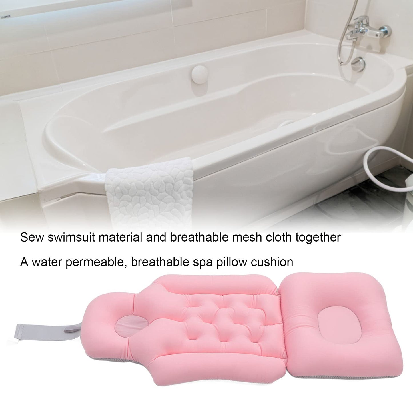 Full Body Bath Cushion for Bathtub Soft Folding Headrest Back Support Bath Cushion for Tub Neck and Back Comfort Adult Bath Mat for Home Use Beauty and Personal Care Betued