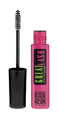 Maybelline Great Lash Washable Mascara Makeup, Volumizing Lash-Doubling Formula That Conditions As It Thickens, Blackest Black, 1 Count Beauty & Personal Care MAYBELLINE