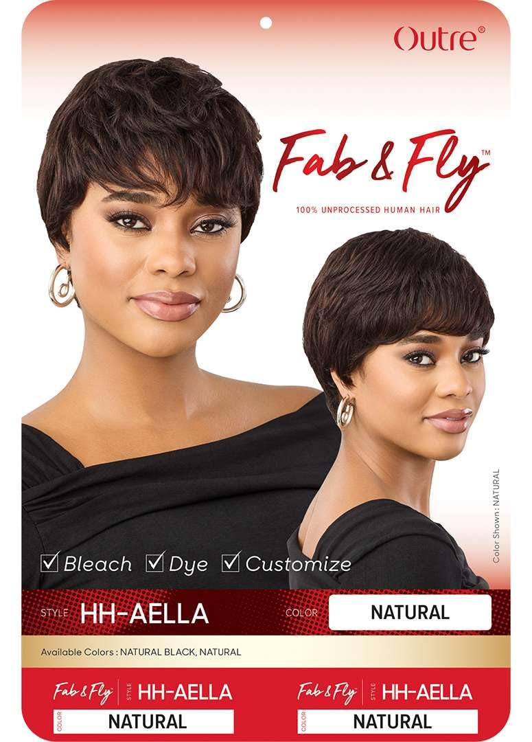 Outre Fab & Fly Full Cap Wig - Human Hair - Aella (NATURAL)