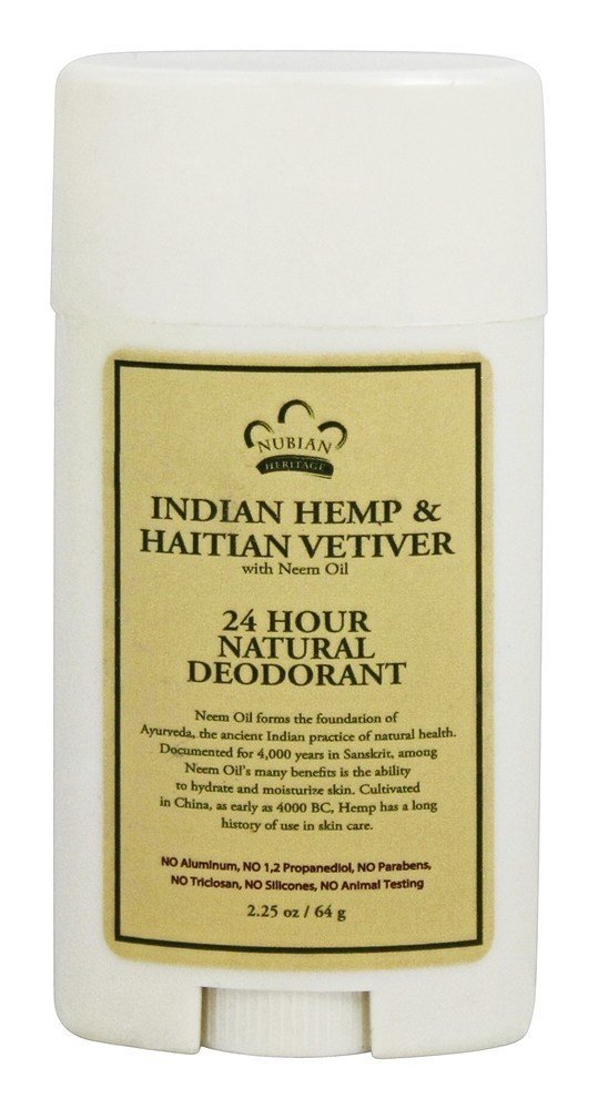 Nubian Heritage - 24 Hour Natural Deodorant Indian Hemp & Haitian Vetiver - 2.25 oz.(Pack of 3) Beauty and Personal Care Nubian Heritage