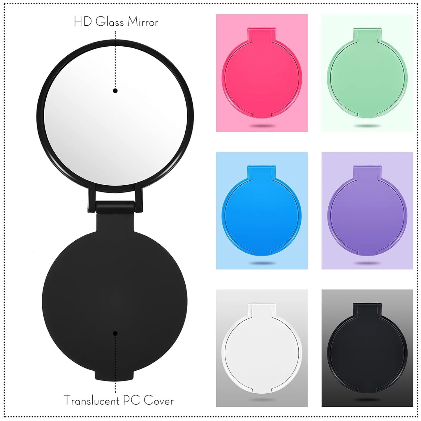 Jetec 120 Pieces Compact Mirrors Bulk, Mini Folding Pocket Mirrors for Purse, Small Portable Makeup Stuffs for Travel, Girls, Party Favors, Wedding Beauty and Personal Care Jetec