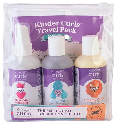 CURL KEEPER - Kinder Curls Kinder Travel Set - Complete Children's Hair Care Travel Set to Detangle, Define, and Soften Curly Hair (3.4 oz / 100 ml) Beauty & Personal Care Curly Hair Solutions