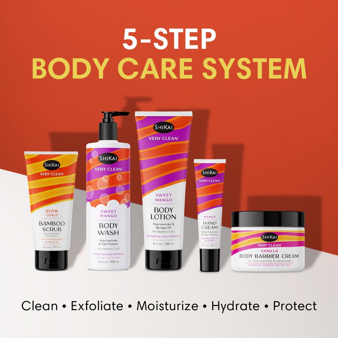 ShiKai Very Clean Body Lotion (Sweet Mango, 8 oz) | Hydrating Skin Moisturizer for Dry Skin | With Niacinamide, Borage Oil, and Vitamin C & E Beauty & Personal Care ShiKai