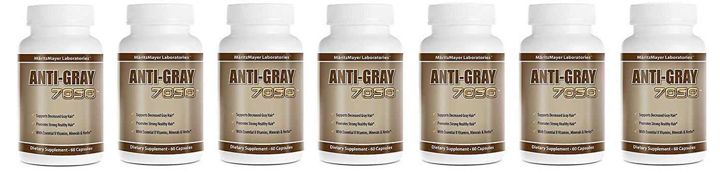 Anti-Gray Hair 7050 Helps Restore Natural Hair Color 60 Capsules Per Bottle (7 Bottles) Beauty & Personal Care MÄRITZMAYER LABORATORIES