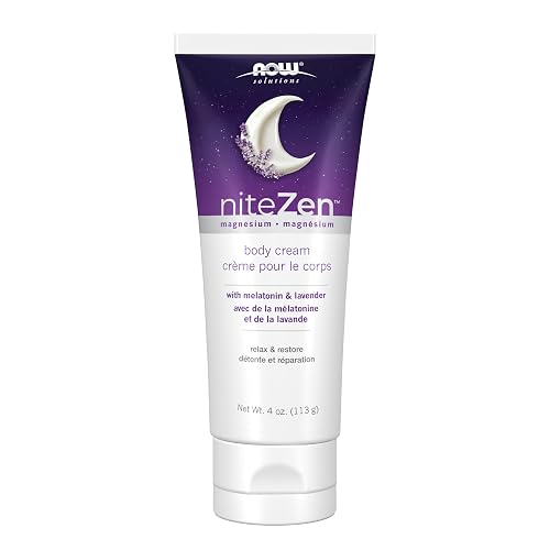 NOW Solutions, niteZen™, Magnesium body cream, with Melatonin and Lavender, 4 oz (113 g) Beauty & Personal Care NOW Foods