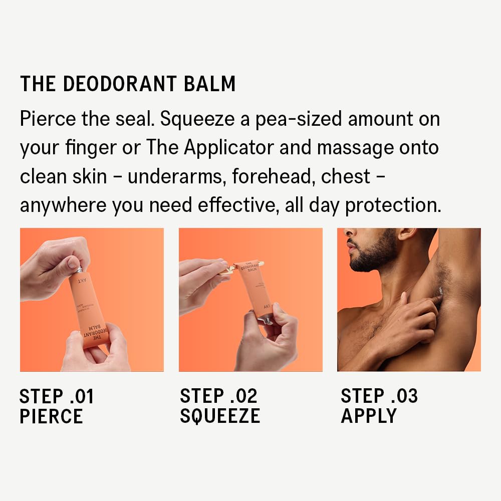 AKT Deodorant Balm 1.7 Fl Oz, Natural Deodorant for Men and Women, Award-Winning, Multi-use, Cream Deo Without Aluminum, Sc.01 Orange Grove, Plastic Beauty and Personal Care AKT