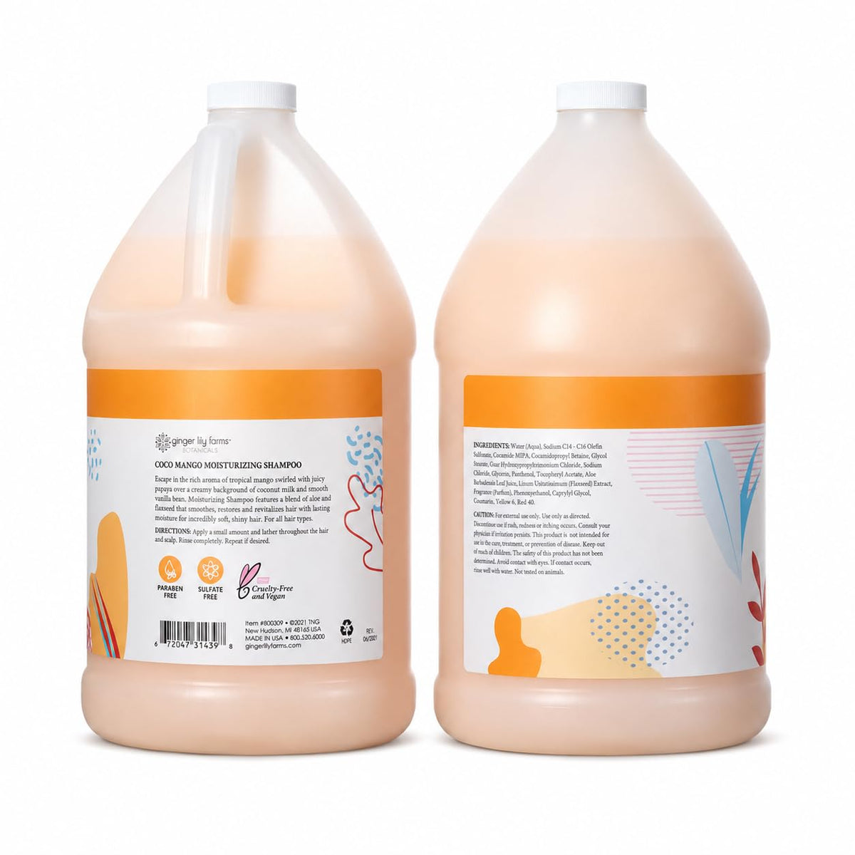 Ginger Lily Farms Botanicals Shampoo, 128oz/4pk, Coco Mango