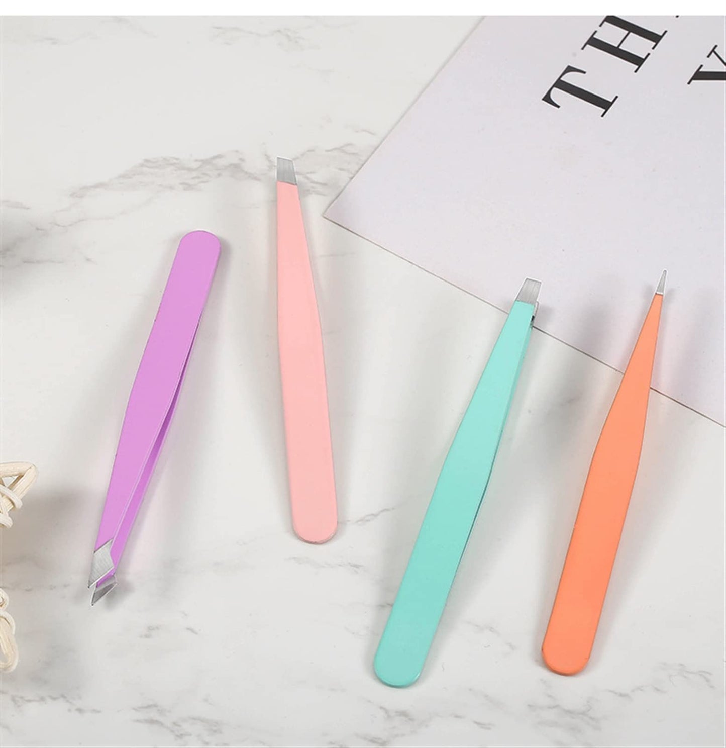 MENGKK Tweezers 1Pc Hair Removal Tweezers Stainless Steel Eyebrow Tweezers Slanted Tip Point Harmless Accessories and Makeup Beauty Tools(Pink) Beauty and Personal Care MENGKK