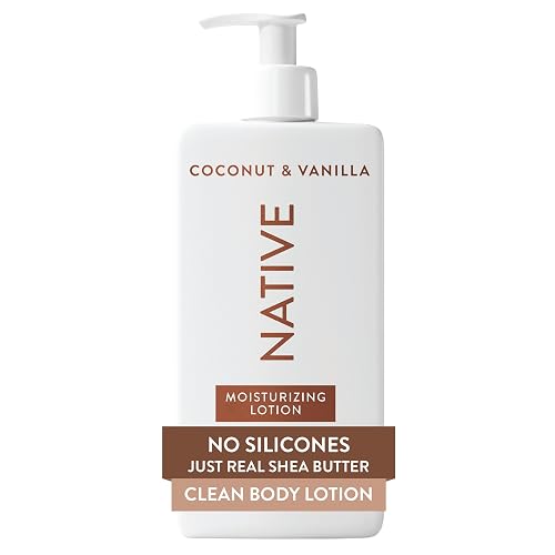 Native Body Lotion, Coconut & Vanilla, 48-Hour Hydration for Dry & Sensitive Skin, Made with Plant-Based Moisturizers like Shea Butter, Silicone Beauty & Personal Care Native