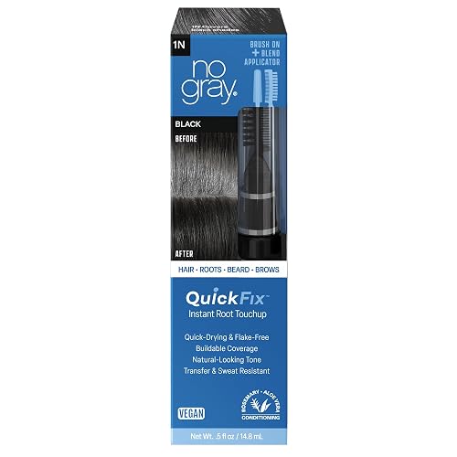 No Gray Quick Fix, 1N Black, Instantly Hide Gray, Silver & White Hair, Easy to Use Applicator, Compact & Travel Friendly, Vegan & Cruelty Free Beauty & Personal Care No Gray