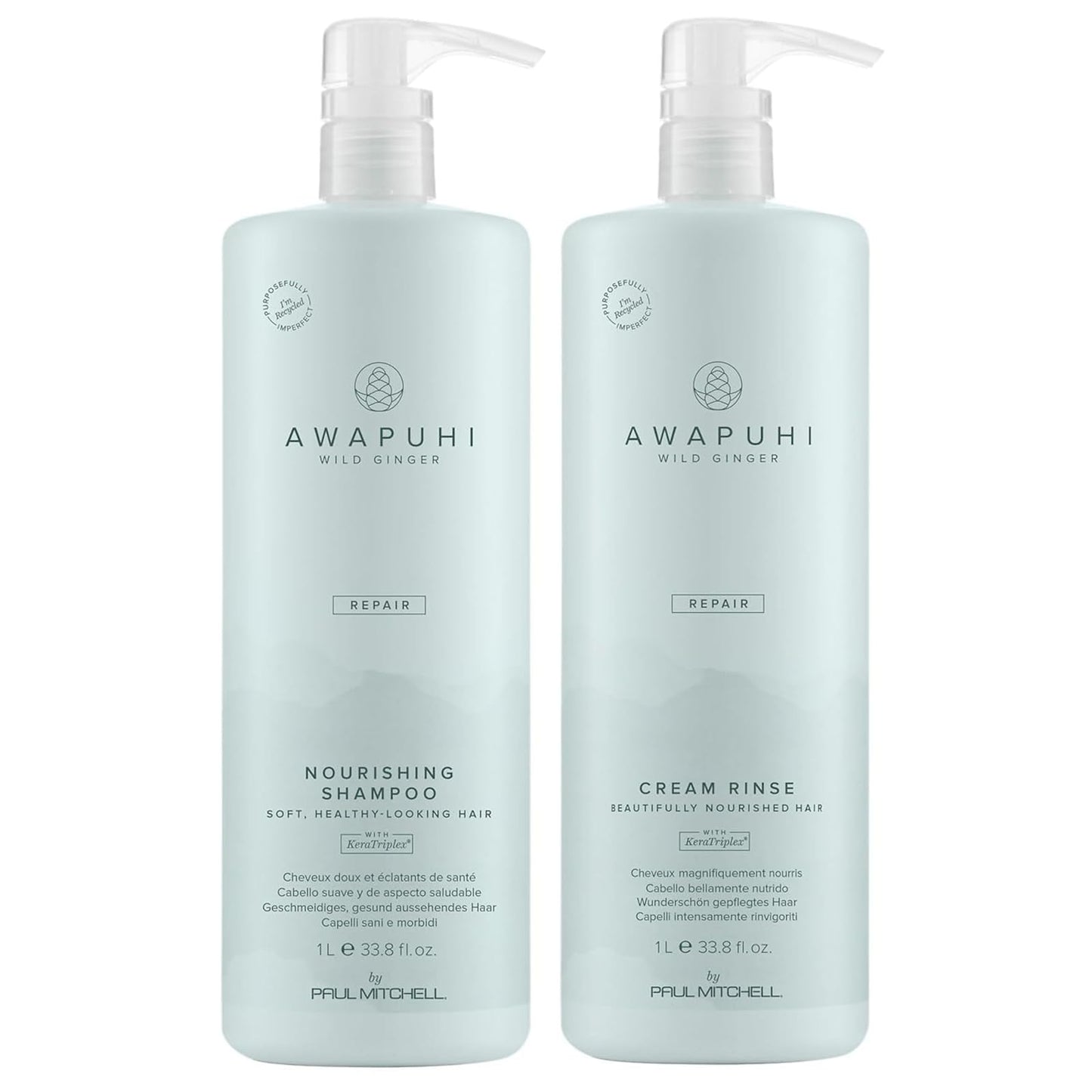 Awapuhi Wild Ginger Paul Mitchell Repair Liter Duo Set, Shampoo + Conditioner, For Dry, Damaged Hair Beauty & Personal Care Awapuhi Wild Ginger