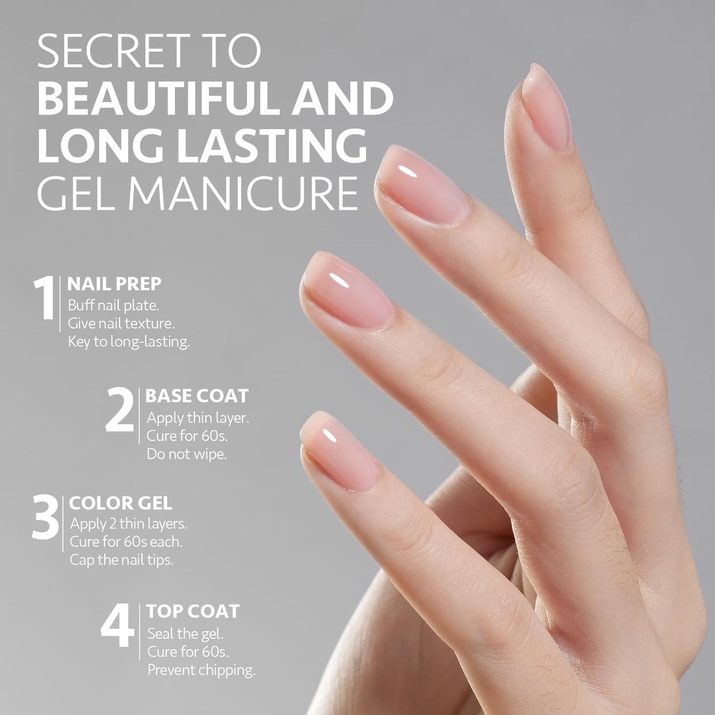 GAOY 2 Pcs 16ml No Wipe Gel Top Coat, Glassy Clear Gel Top Coat, High Gloss Finish for UV Light Cure Nail Polish Beauty and Personal Care GAOY