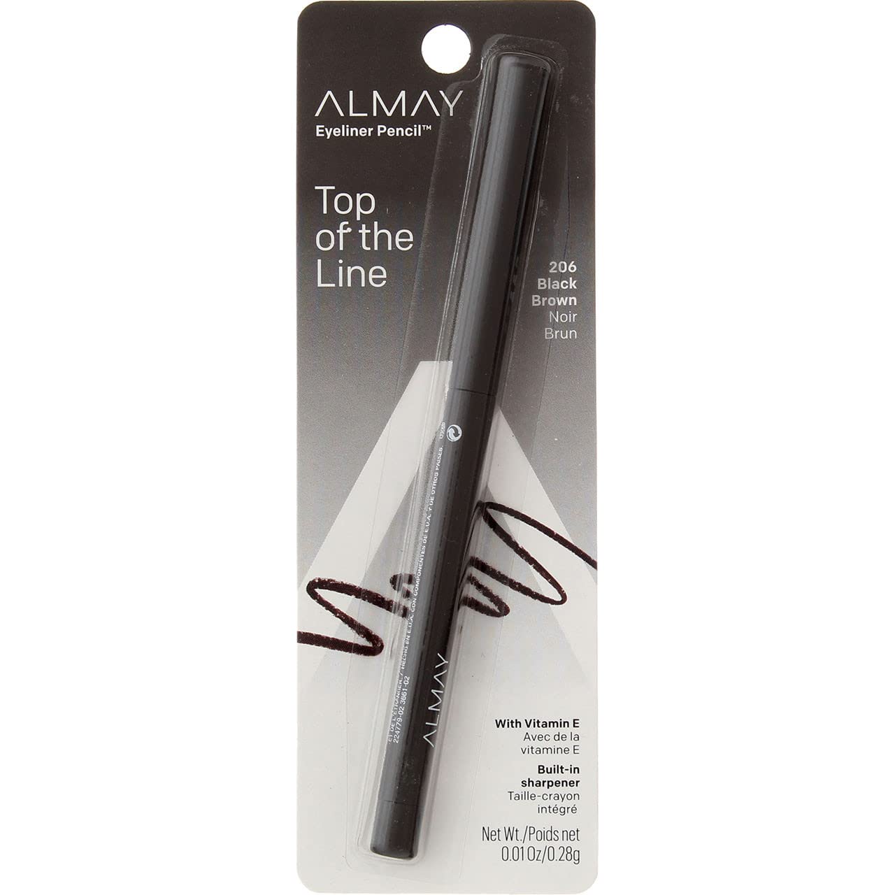 Almay Eyeliner Pencil, Black Brown [206], 0.01 oz (Pack of 5) Beauty & Personal Care Almay