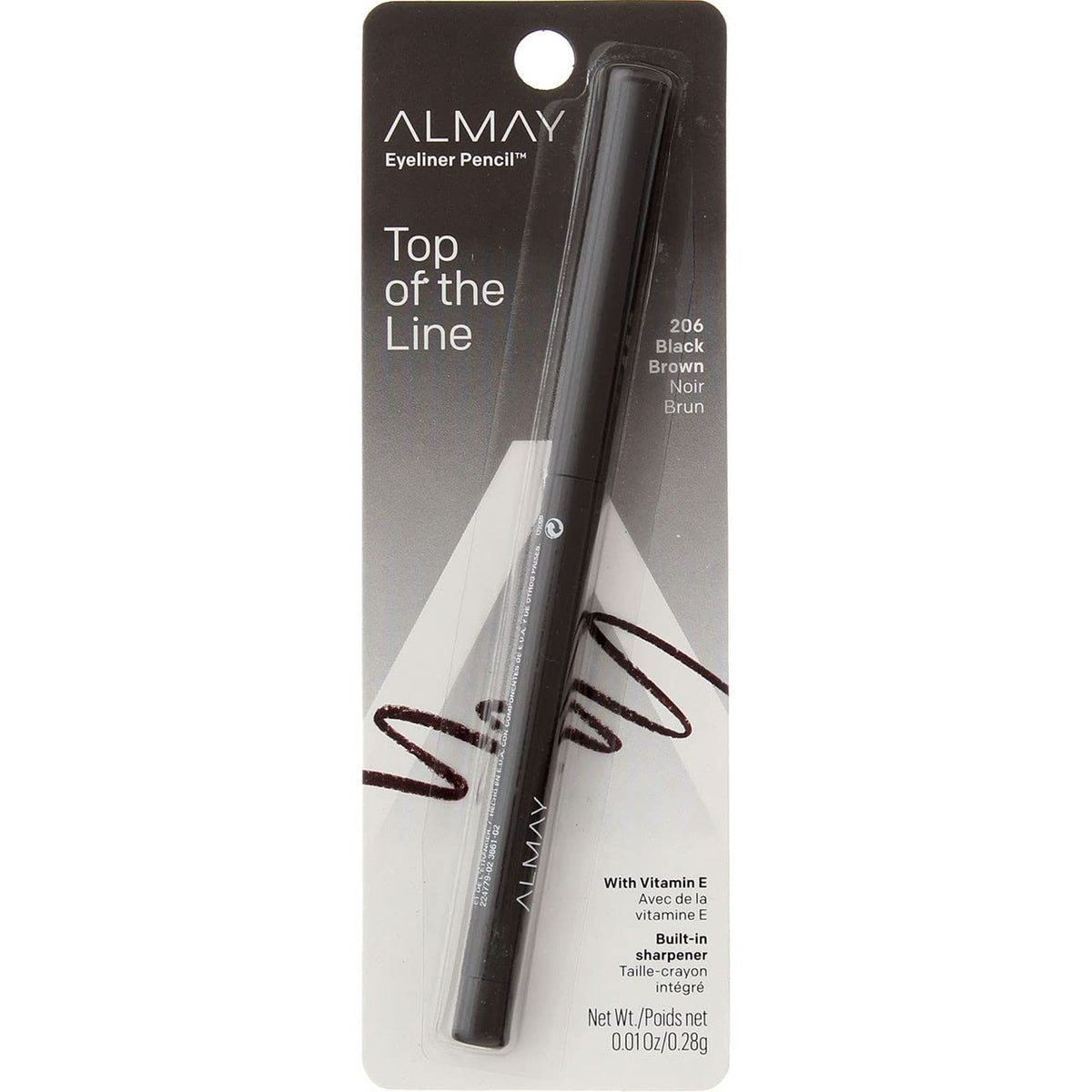 Almay Eyeliner Pencil, Black Brown [206], 0.01 oz (Pack of 4) Beauty & Personal Care Almay