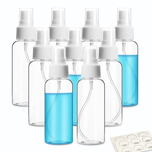 ZEJIA 9 Pack Small Spray Bottle, 2.7oz/80ml Travel Spray Bottle, Empty Fine Mist Spray Bottles, Refillable Mini Spray Bottles with Labels Beauty and Personal Care ZEJIA Default Title