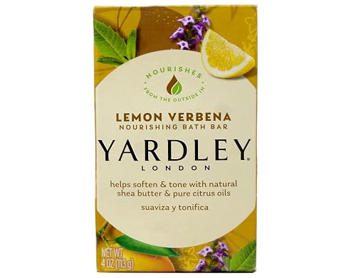 Yardley London Lemon Verbena with Shea Butter & Pure Citrus Oil Moisturizing Bar 4.25 ozr (Pack of 3) Beauty & Personal Care Yardley