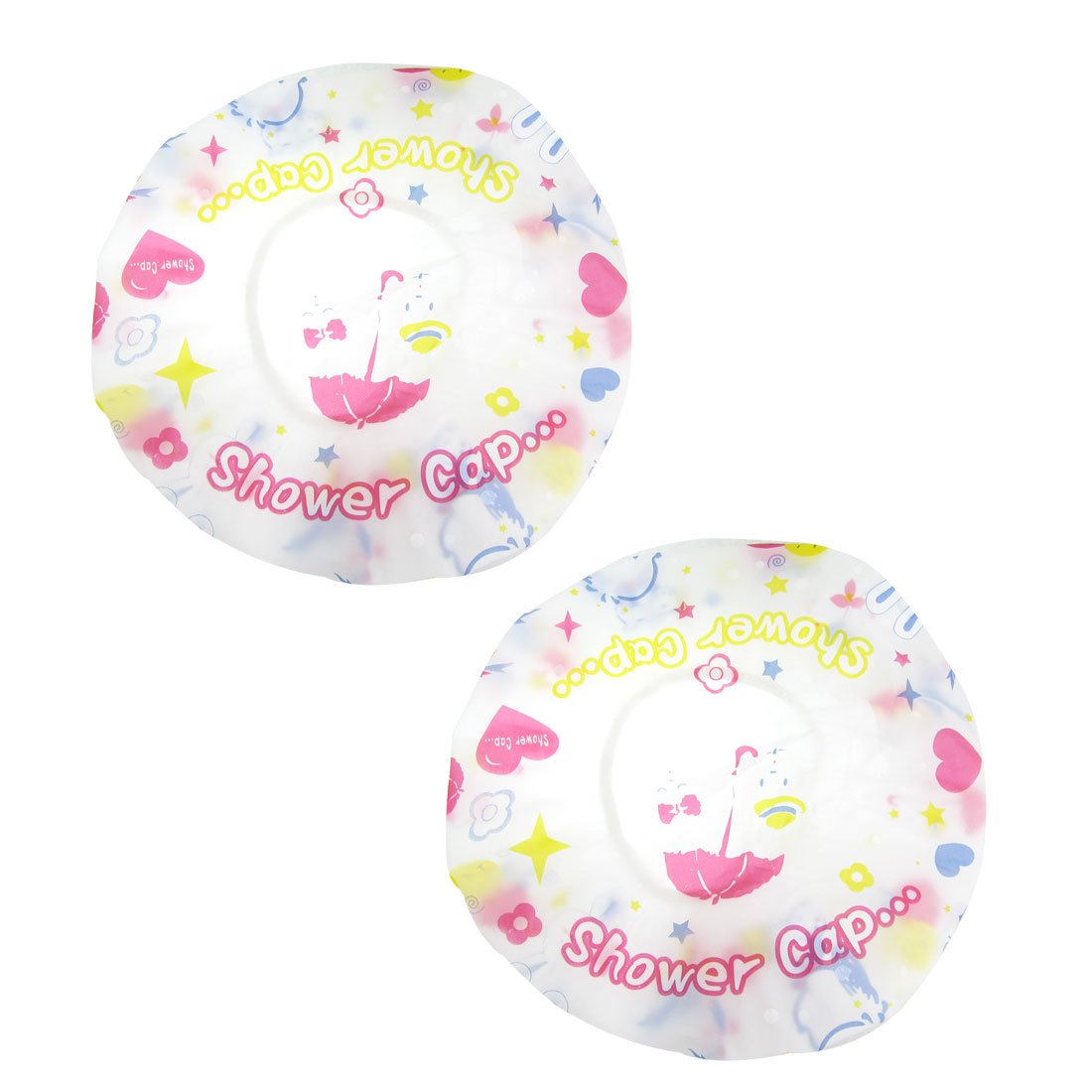 Ruilogod Elastic Hem Colorful Flowers Stars Print Plastic Shower Cap for Ladies (id: 460 35a 1c1 5de 9f5 Beauty and Personal Care Ruilogod