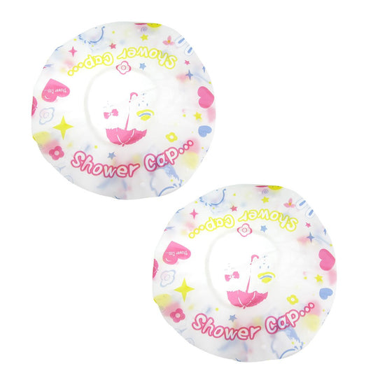 Ruilogod Elastic Hem Colorful Flowers Stars Print Plastic Shower Cap for Ladies (id: 460 35a 1c1 5de 9f5 Beauty and Personal Care Ruilogod