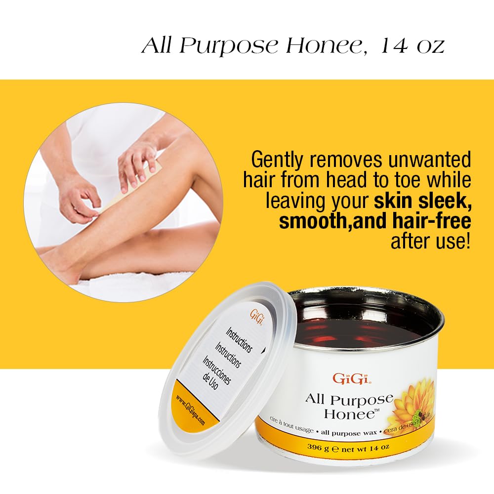 Gigi Student Starter Waxing Kit - All-Purpose Honee Hair Removal Wax Kit with Wax Warmer, Pre & Post Care, Muslin Strips, and Applicators - At-Home Beauty and Personal Care GIGI