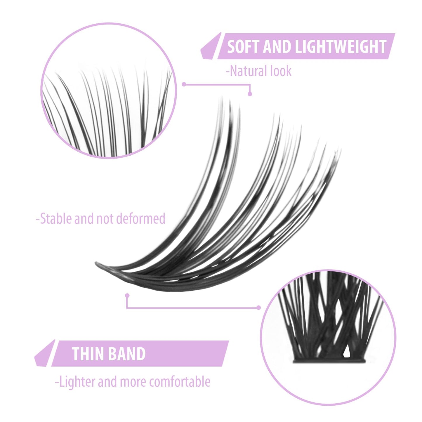 WONSIS Individual Lashes, Lash Clusters, 280 Pcs 40D Individual Lash Extensions, Natural Soft Lightweight Reusable, Thickness 0.07mm C Curl False Beauty and Personal Care WONSIS