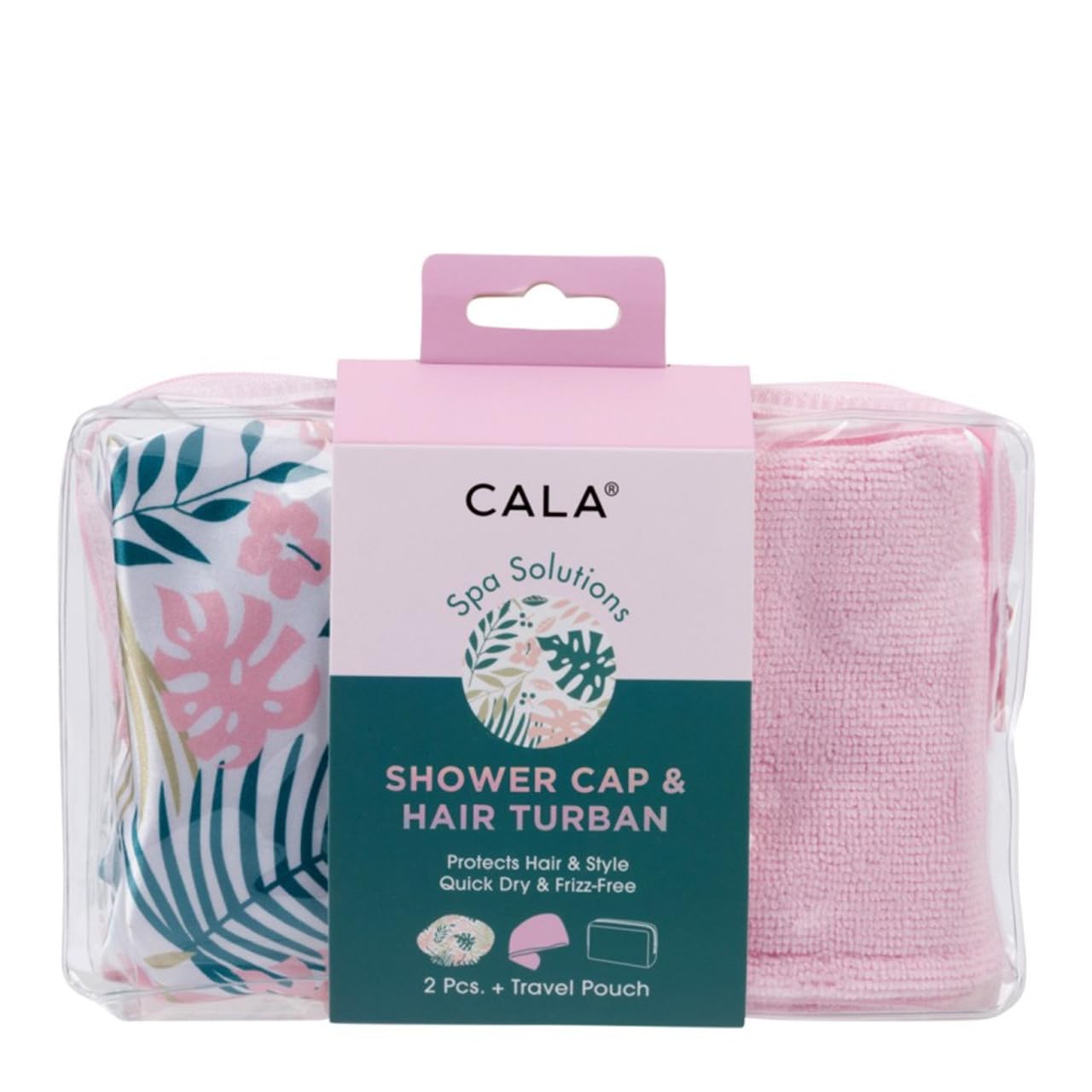 SHOWER CAP & HAIR TURBAN - PEACHY PALMS Beauty and Personal Care Cala