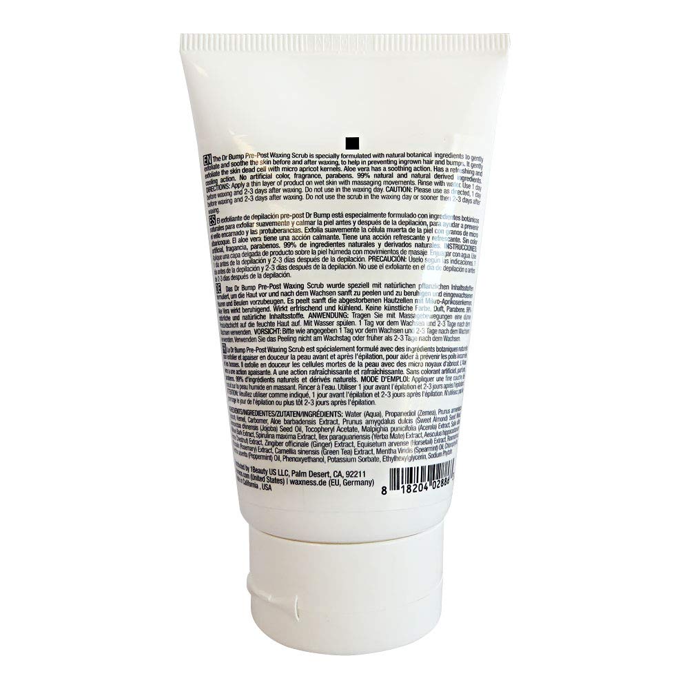 Waxness Dr. Bump Botanical Pre & Post Waxing Scrub 4 fl oz (118 ml) - Ingrown Hair Prevention Exfoliating Scrub - Professional Skin Care - Made in USA Beauty and Personal Care Waxness