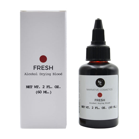 Narrative Cosmetics Alcohol Drying Blood - 2 fl oz | Dries to Touch, Keeps Wet Glossy Look | Won't Transfer or Smudge | SFX Wounds, Scabs, Gore | Beauty & Personal Care Narrative Cosmetics