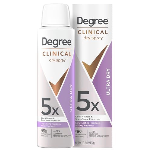 Degree Clinical Strength Antiperspirant Deodorant Ultra Dry Spray 96-Hour Sweat and Odor Protection 5x Types of Sweat 3.8 oz Beauty and Personal Care Degree