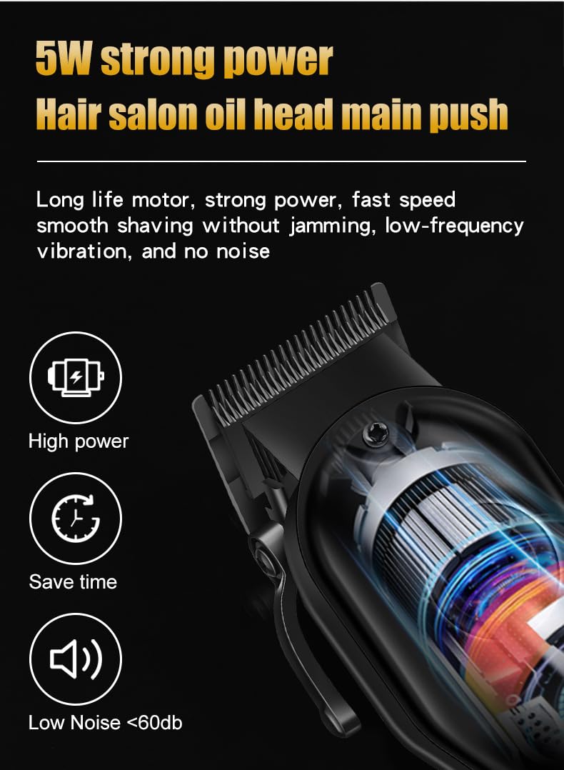 Professional Hair Clippers for Men Household, Cordless Barber for Cutting & Grooming. Rechargeable Trimmer Kit with LED Digital Display, 4 Limit Combs Beauty and Personal Care QDKVTNDJZ