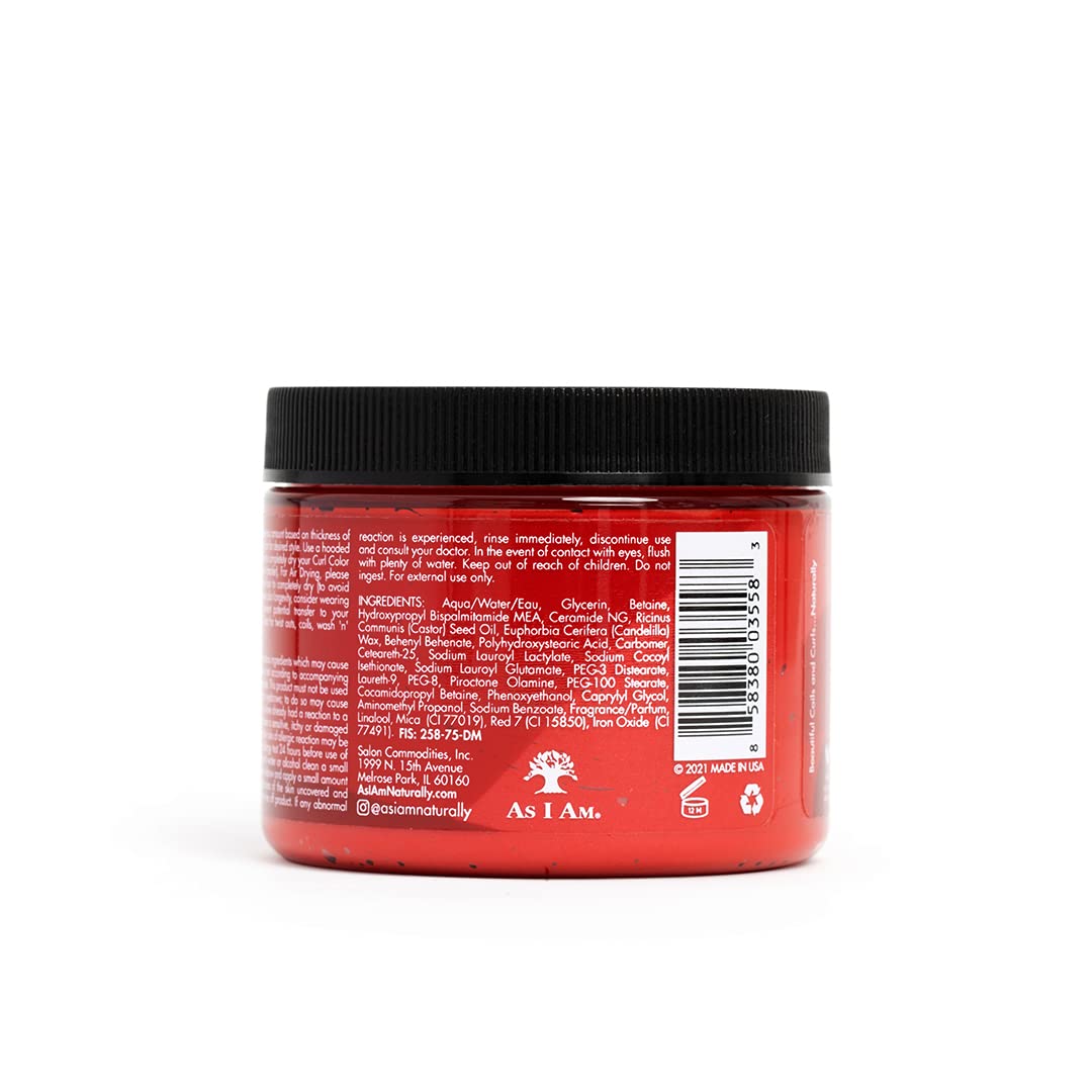 As I Am Curl Color - Hot Red - 6 oz - Temporary Color & Curling Gel - Medium Hold - Vegan & Cruelty Free Beauty & Personal Care As I Am
