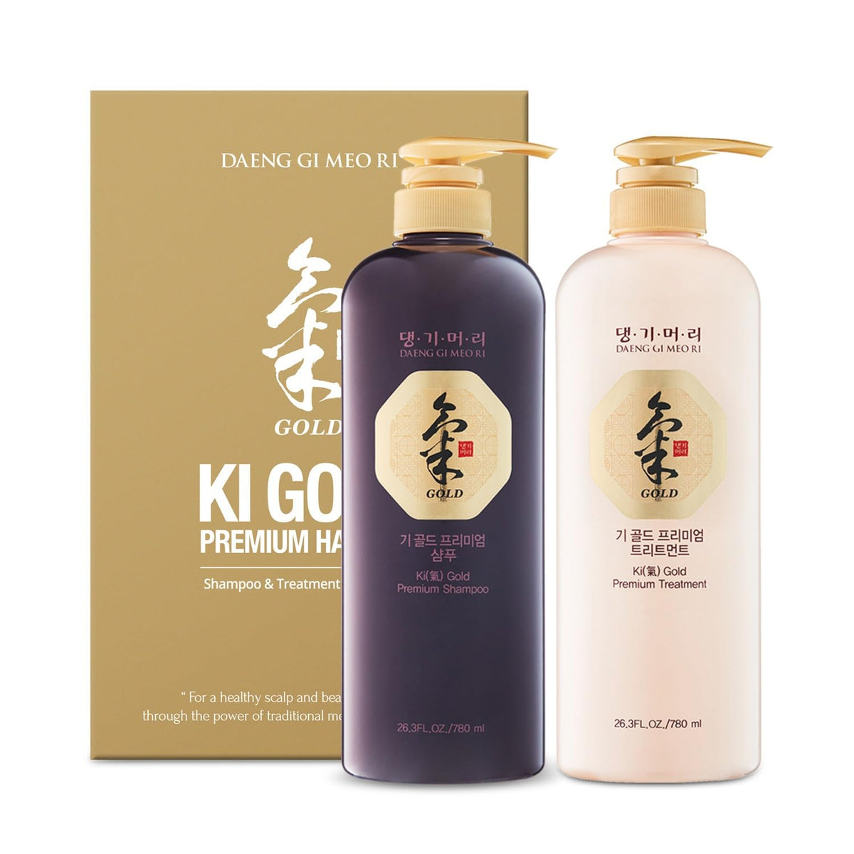 Daeng Gi Meo Ri Ki Gold Premium Shampoo+Treatment Set, 780ml each
