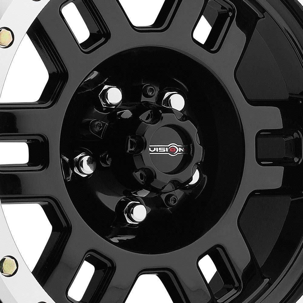 VISION 398 Manx Gloss Black Machined Lip 17X8.5 Beauty & Personal Care Vision