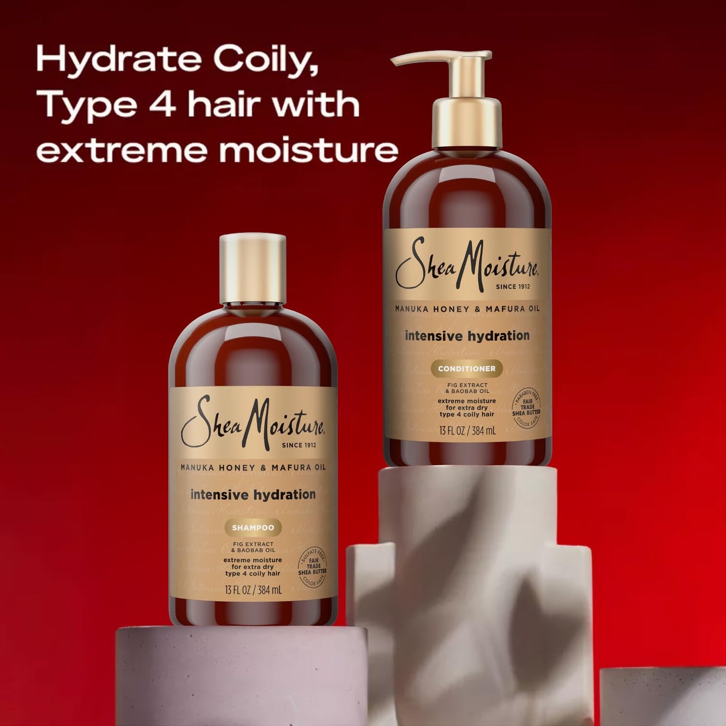 SheaMoisture Shampoo & Conditioner, Manuka Honey & Mafura Oil Intensive Hydration for Extra Dry, Damaged Hair, 13 Oz Ea Beauty & Personal Care Shea Moisture