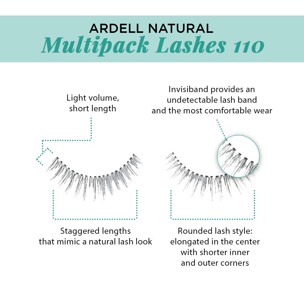 Ardell Natural False Eyelashes Multipack 110 Black - Comfortable Strip Lashes for Everyday Wear, 4 Pairs x 1 Pack Beauty & Personal Care Ardell