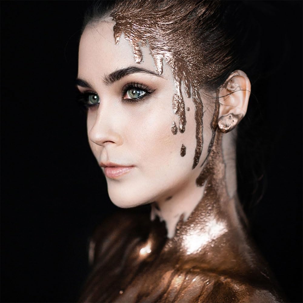 Mehron Makeup Metallic Powder (.17 oz) with Mixing Liquid (1 oz) (BRONZE) Beauty & Personal Care Mehron