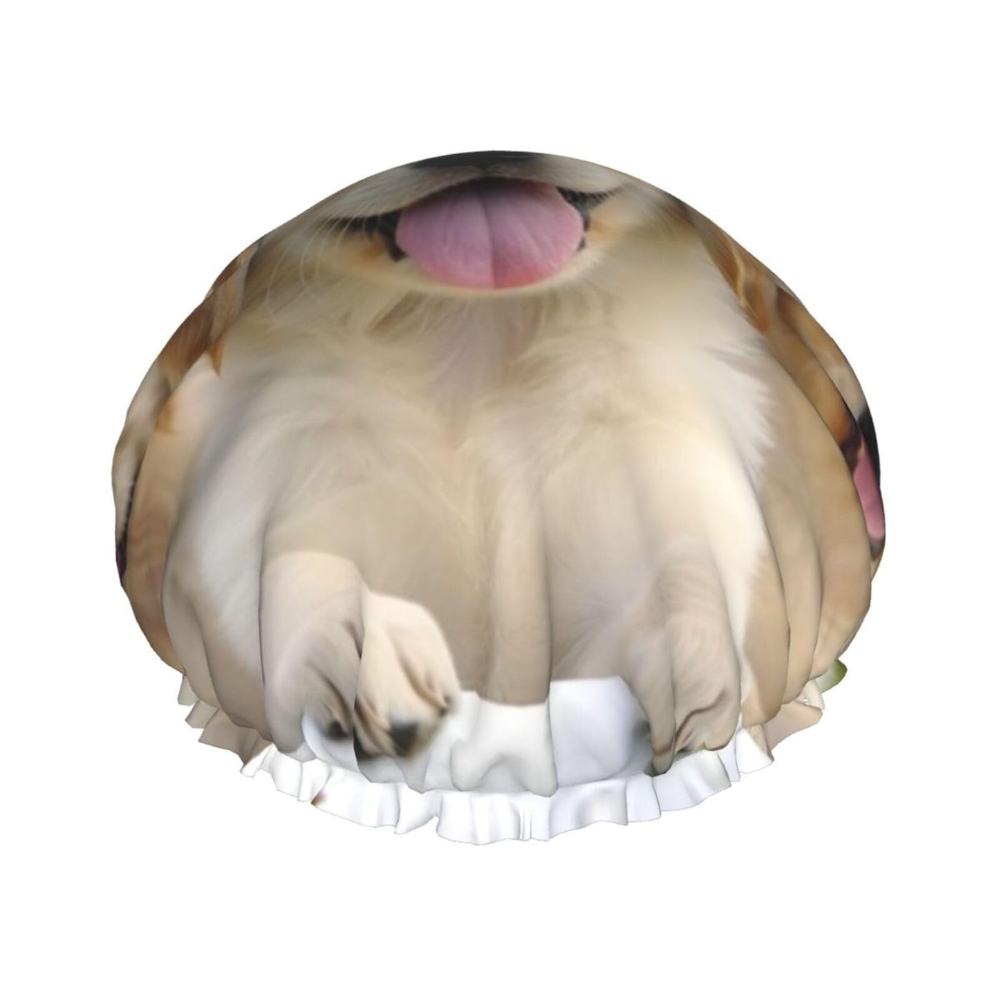 Golden Retriever Puppies Shower Cap for Women Men Large Reusable Shower Bonnet Double-Layer Waterproof Bath Caps Elastic Band Hair Hat for All Beauty and Personal Care BWLHJKE