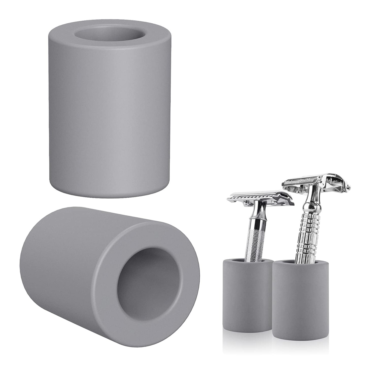 Linkidea 2 Pack Safety Razor Stand - Opening Dia 0.8" (2.2cm) Diatomite Men's Shaving Holder for Bathroom Countertops, Compatible With Vikings, Merkur Beauty and Personal Care Linkidea