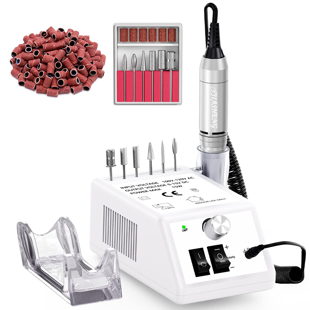 Jiasheng Electric Nail Drill, 30000rpm Professional Nail Drill Machine, Compact Electrical Nail File Kit for Acrylic Gel Nails Efile Drill Beauty & Personal Care JIASHENG